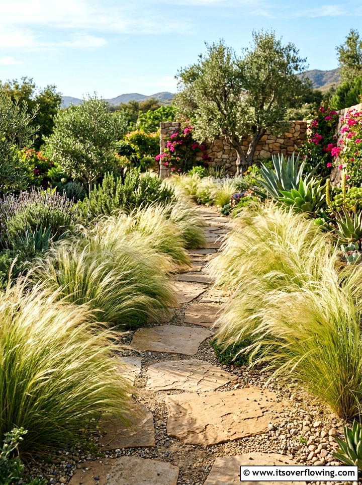 Mexican Feather Grass Walkway - 25 garden design ideas with native grasses