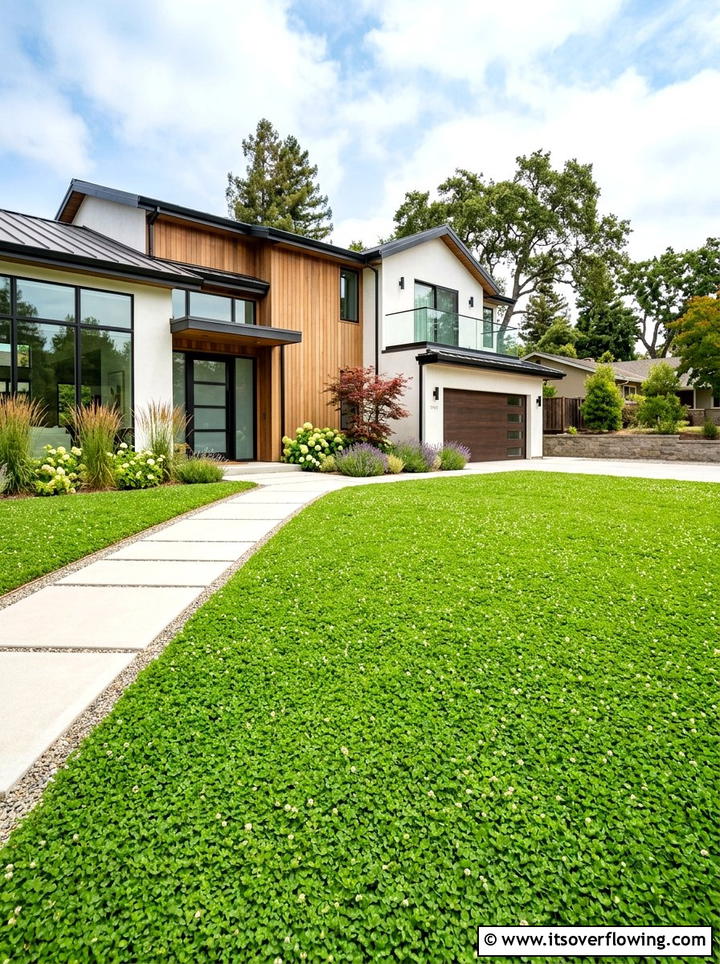 Micro clover turf - 25 backyard ideas with clover lawn