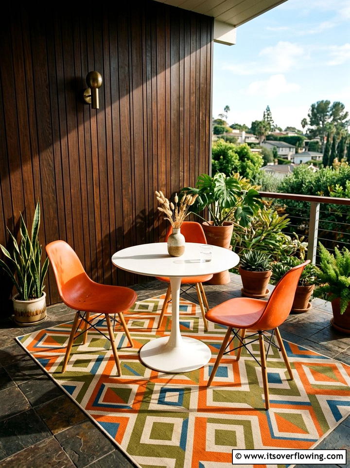 Mid Century Modern Bistro Set - 25 front porch ideas with bistro set