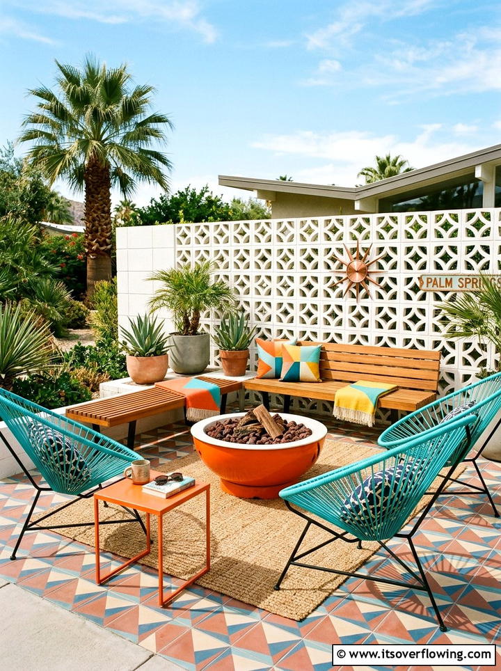 Mid Century Modern Outdoor Lounge - 25 backyard ideas with lounge area