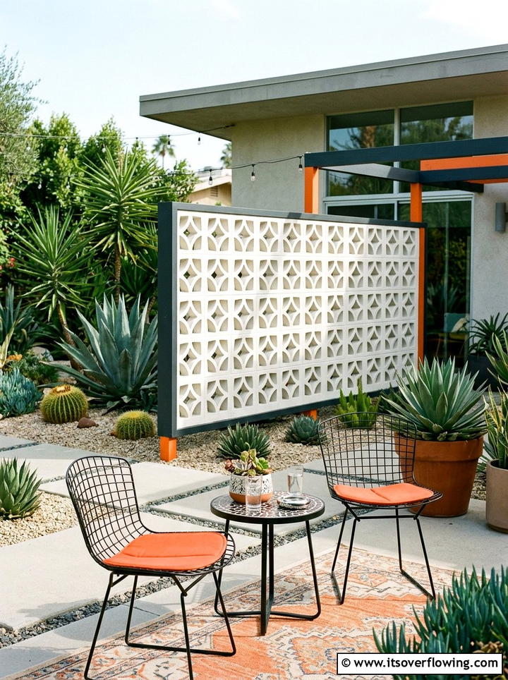 Mid Century Modern Privacy Screen - 25 garden decor ideas with privacy panels