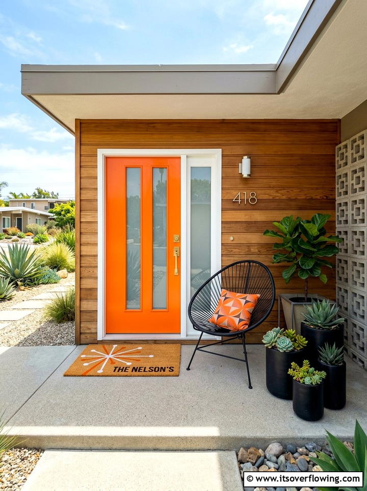 Mid century modern porch - 25 front porch ideas with personalized mat