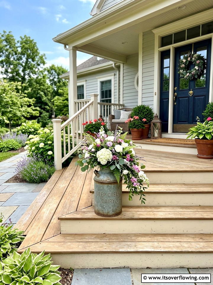 Milk Can For Porch Steps - 25 front porch decor ideas with old milk cans