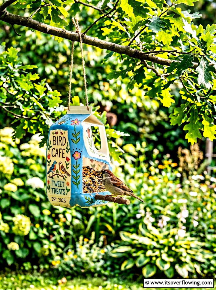 Milk Carton Bird Feeder - 25 upcycled garden ideas for schools