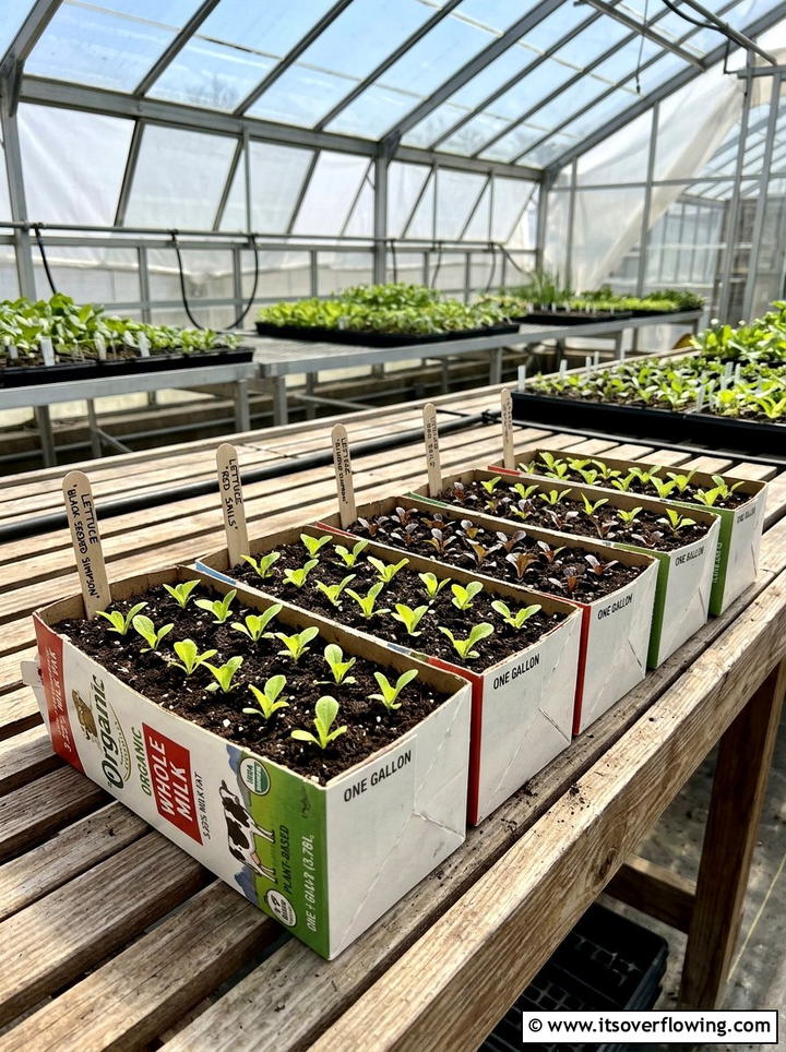 Milk Carton Seed Tray - 25 recycled garden ideas with seed starting trays