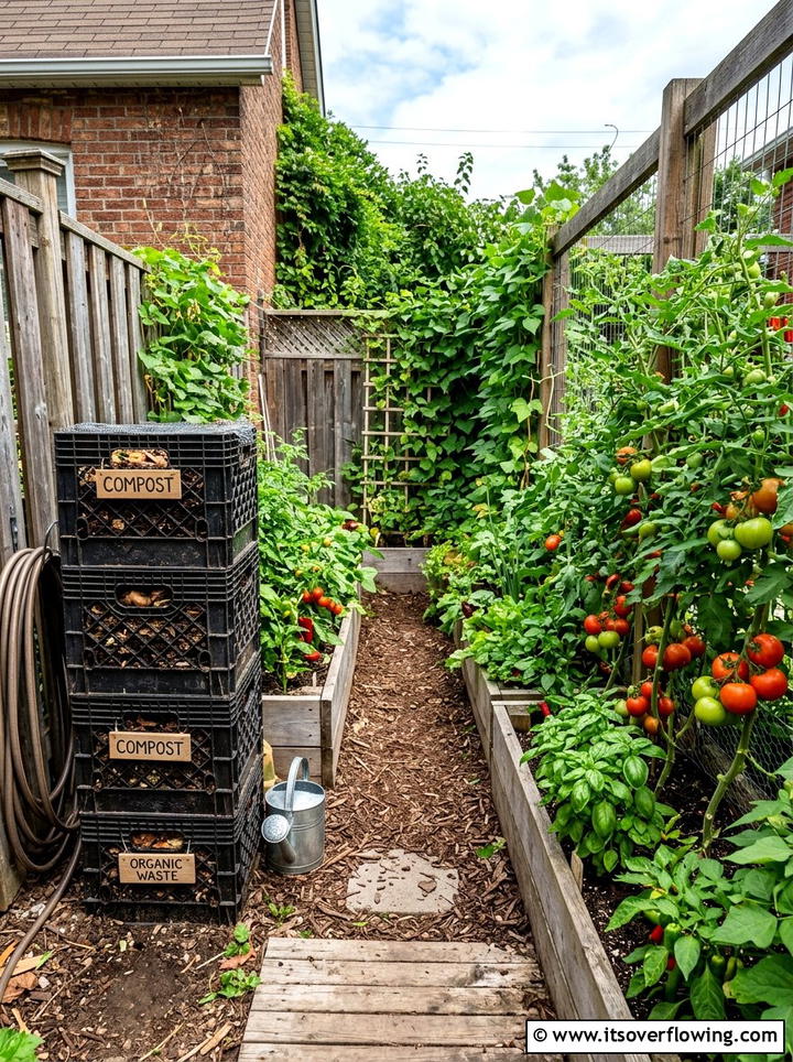 Milk Crate Composter - 25 upcycled garden ideas with compost bins