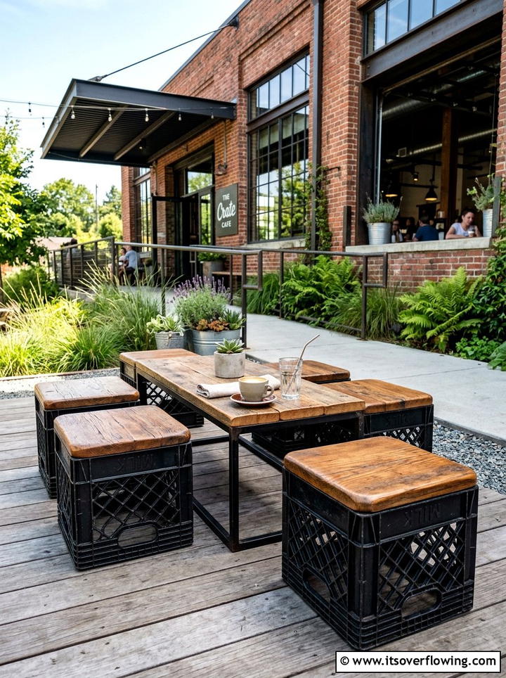 Milk Crate Seating - 25 front porch decor ideas on a budget