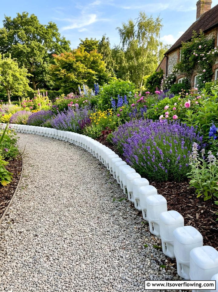 Milk Jug Garden Path Edging - 25 recycled garden ideas with milk jugs