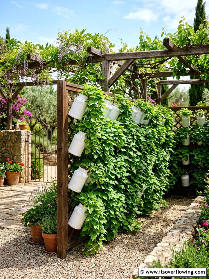 Milk Jug Privacy Screen - 25 recycled garden ideas with milk jugs