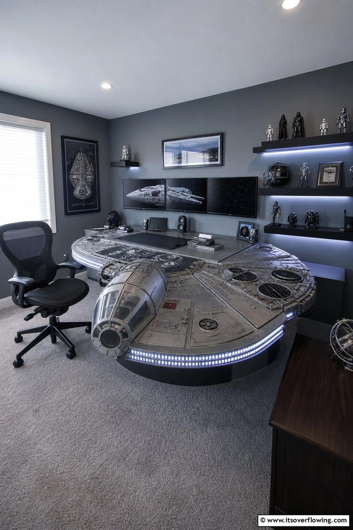 Millennium Falcon Desk - 25 Star Wars Room Ideas for Every Fan’s Dream Space