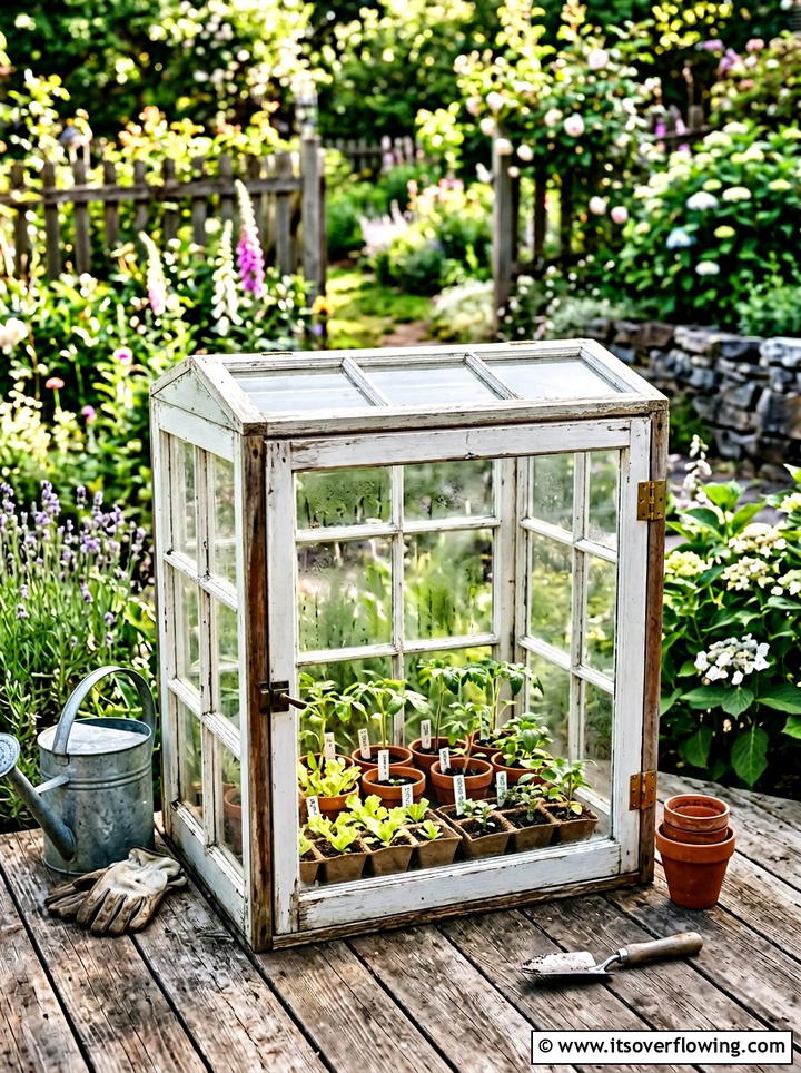 Mini Greenhouse From Windows - 25 backyard decorating ideas with old window decor