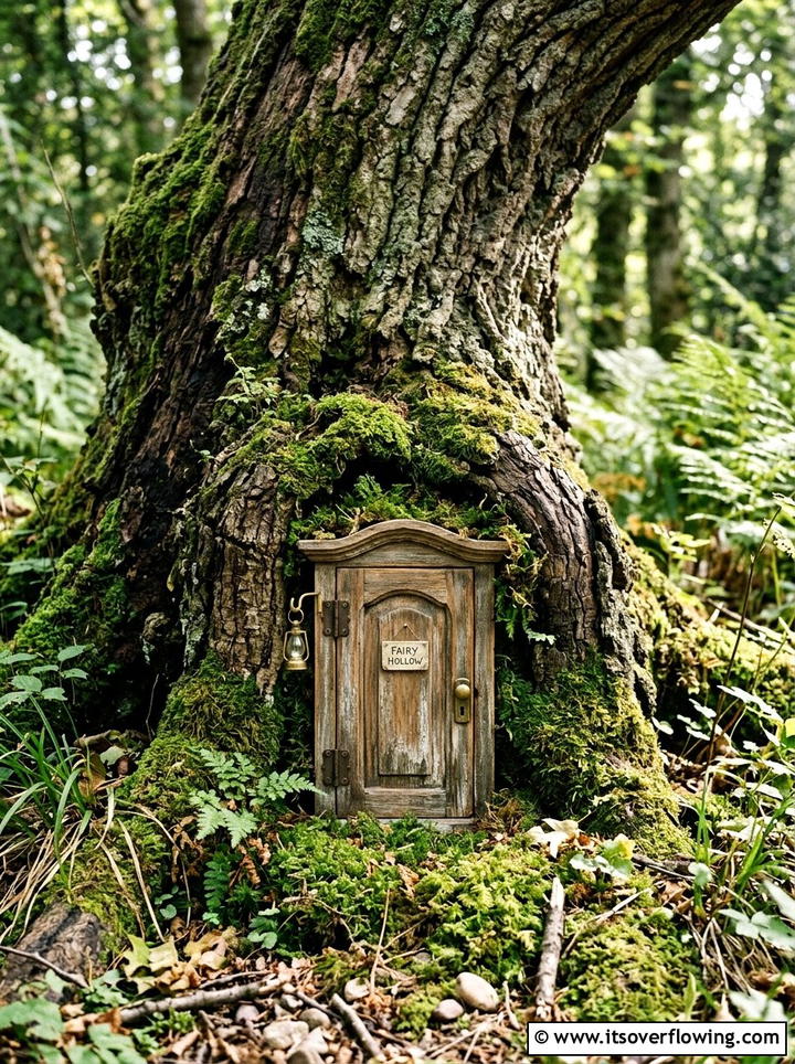Miniature Fairy Door - 25 upcycled garden ideas with cabinet doors