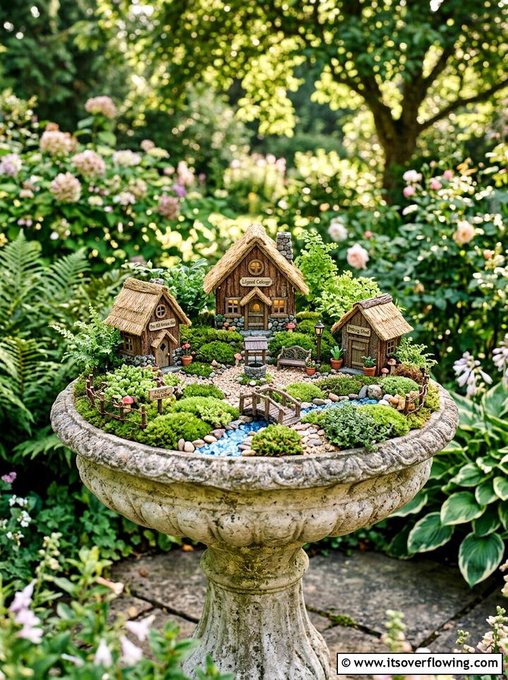 Miniature Fairy Garden Planter - 25 garden decor ideas with wooden planters