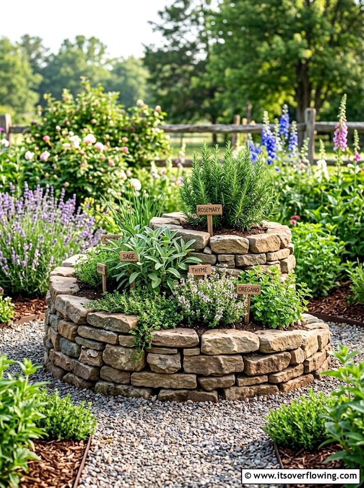 Miniature Herb Spiral - 25 small garden ideas with edible garden