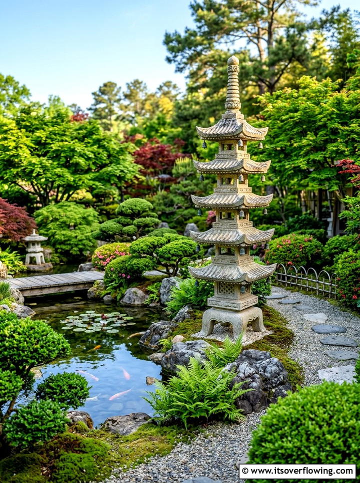 Miniature Pagoda Tower - 25 garden decor ideas for zen gardens