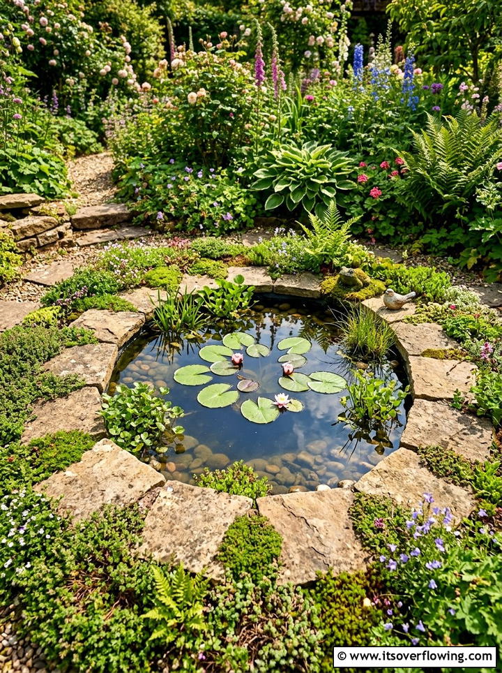 Miniature Pond With Lily Pads - 25 small garden ideas with water feature