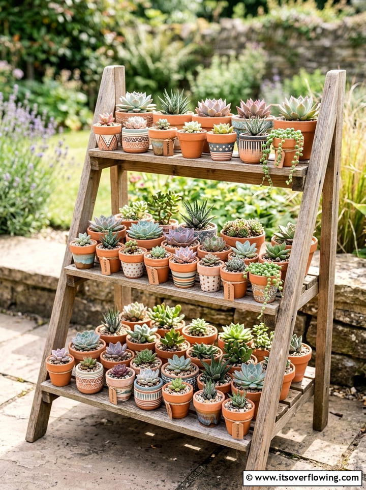 Miniature Succulent Planter - 25 garden decor ideas with terracotta pots