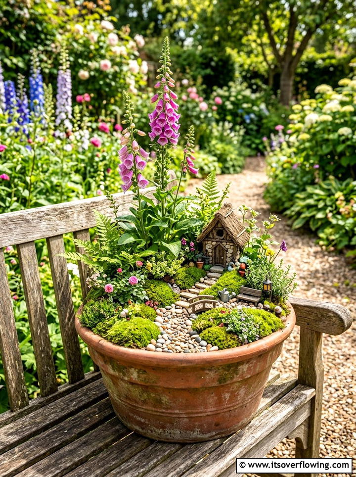 Miniature fairy garden pot - 25 garden ideas with hypertufa planters