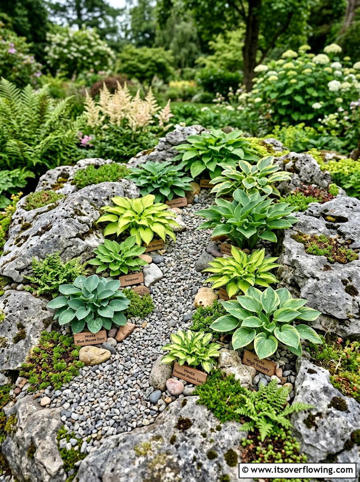Miniature hostas rock garden - 25 garden ideas with hostas