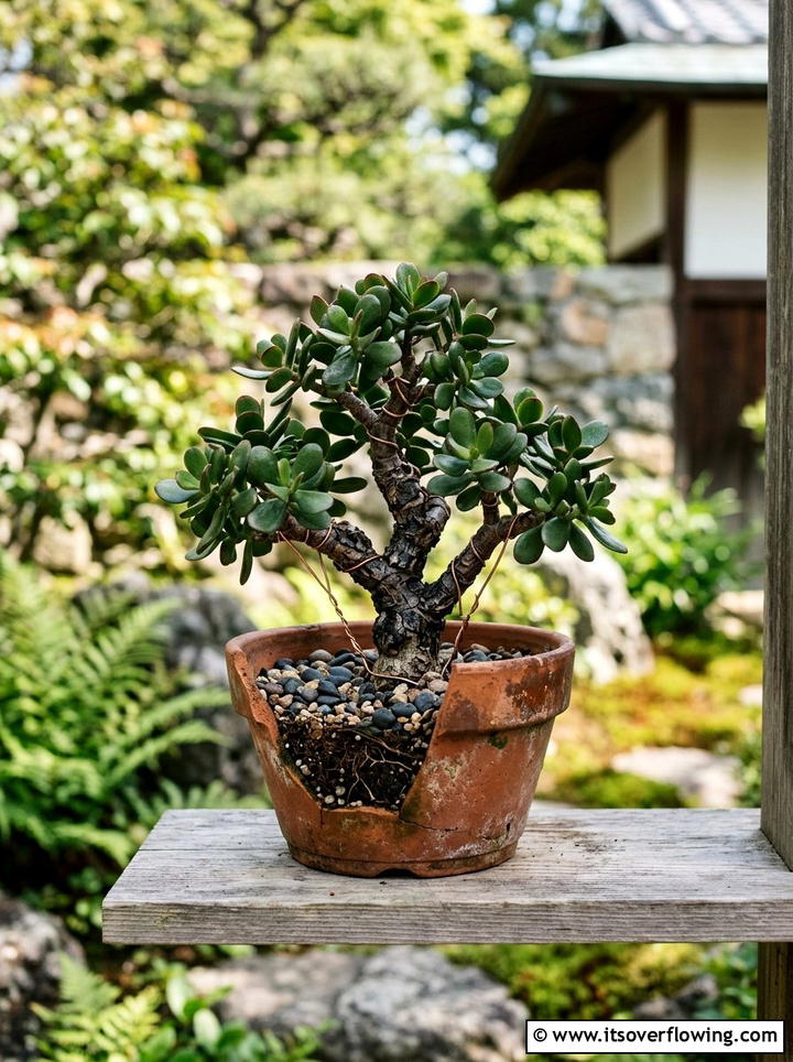Miniature succulent bonsai - 25 recycled garden ideas with broken pots