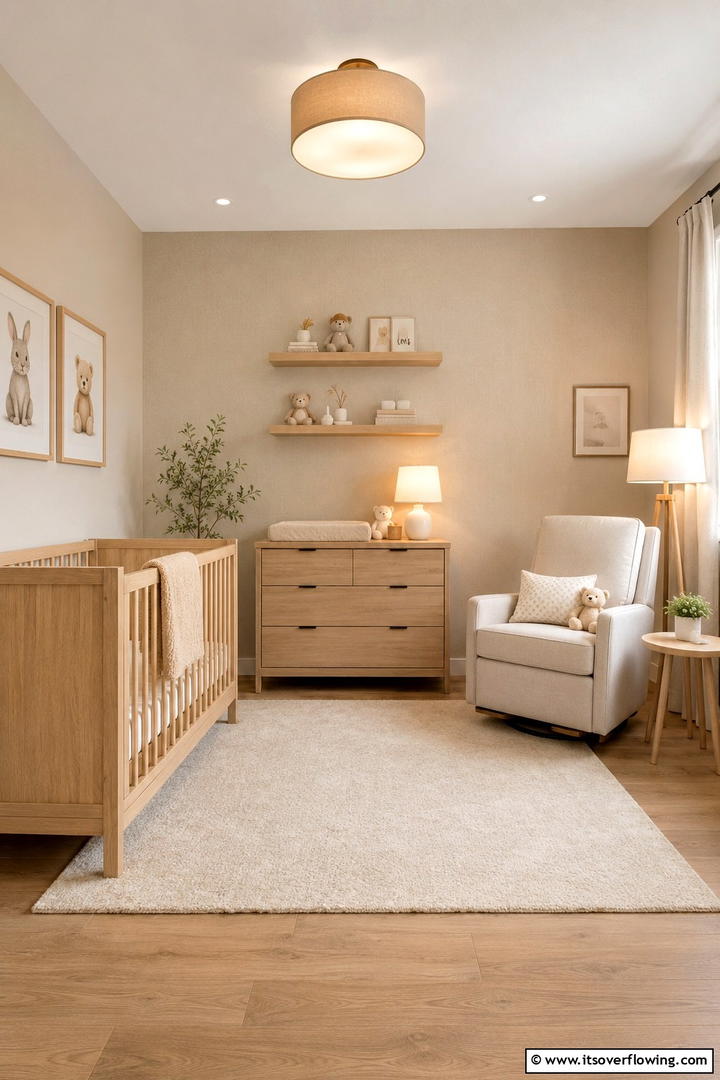 Minimalist Beige Calm - 30 Soothing Nursery Color Ideas for a Calming Atmosphere