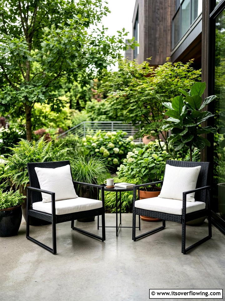 Minimalist Black Wicker Seating - 25 front porch ideas with wicker furniture
