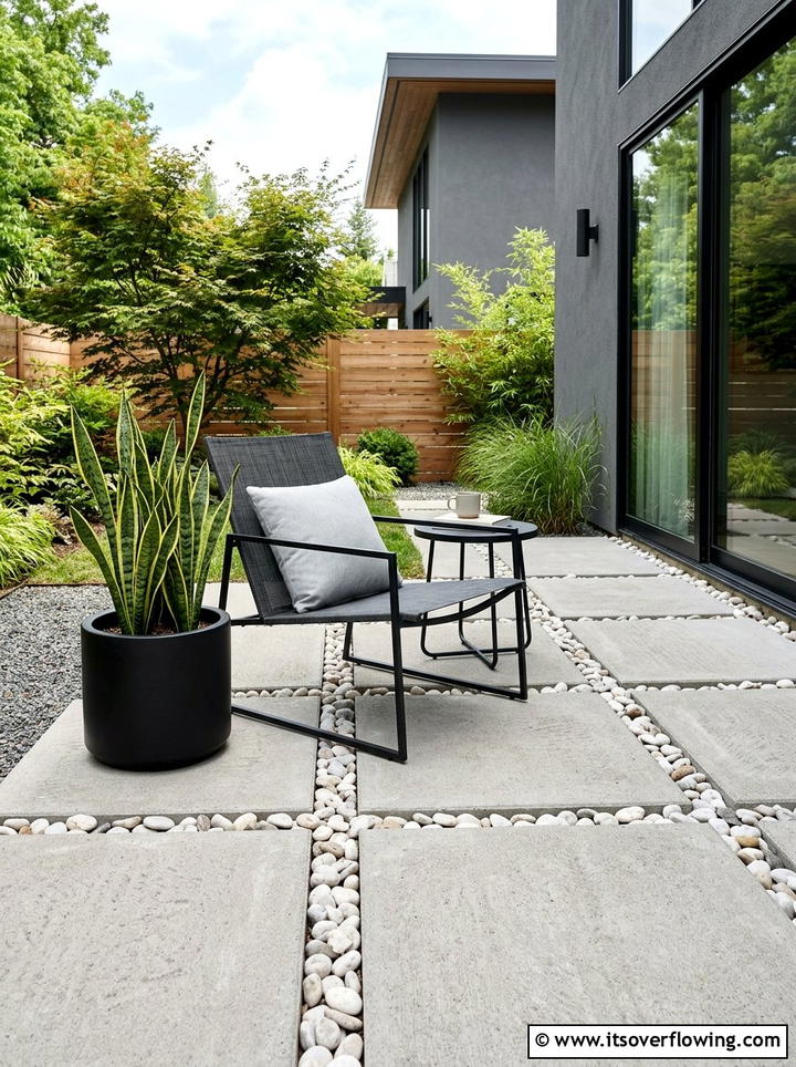 Minimalist Concrete Patio - 25 backyard ideas with meditation corner