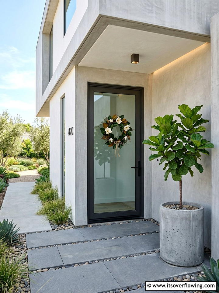 Minimalist Entryway Decor - 25 front porch decor ideas with magnolia wreath
