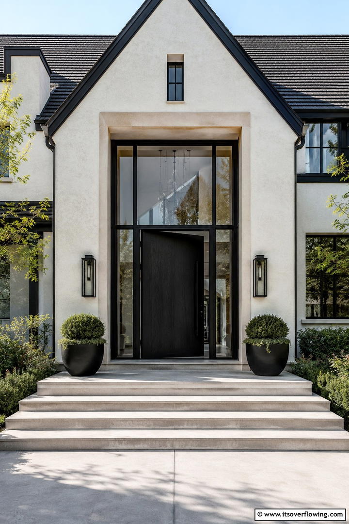 Minimalist Entryways - 30 Modern Tudor Exterior Ideas for Timeless Curb Appeal