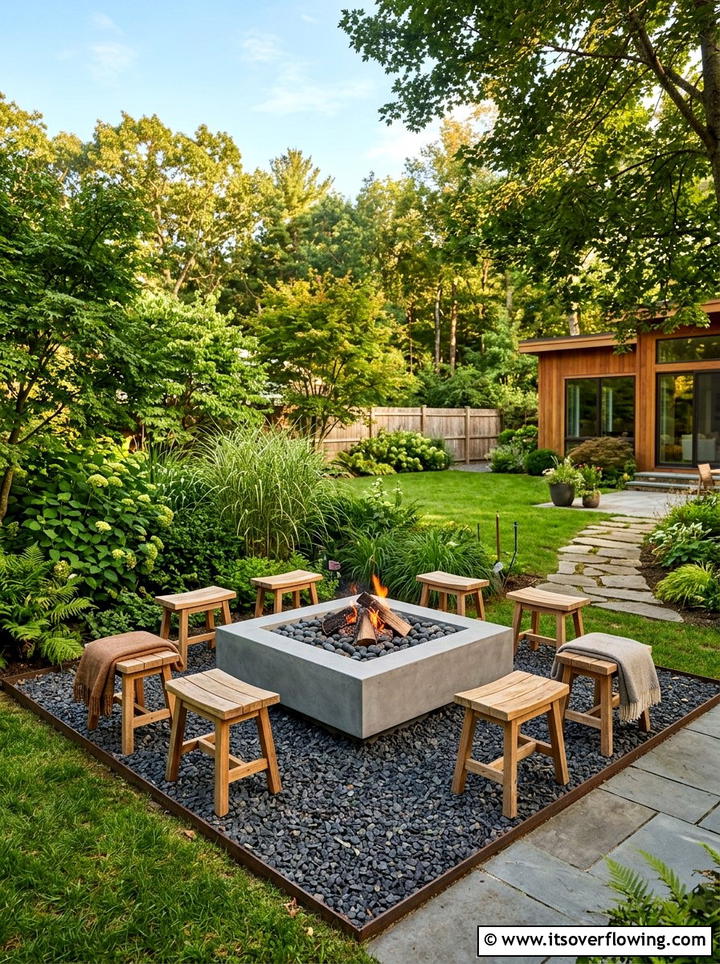 Minimalist Fire Pit Area - 25 small garden ideas with minimalist style