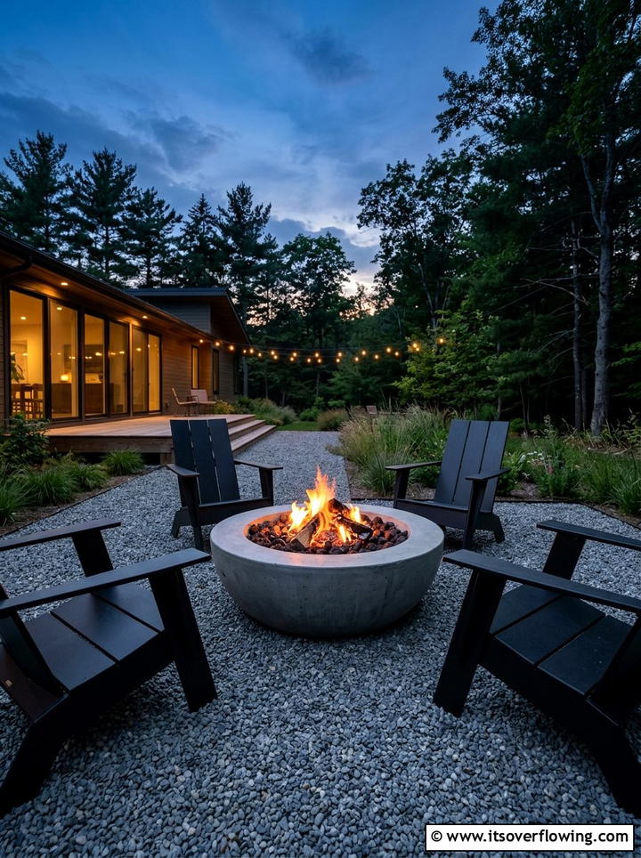 Minimalist Fire Pit - 25 backyard decorating ideas with zen retreat vibe