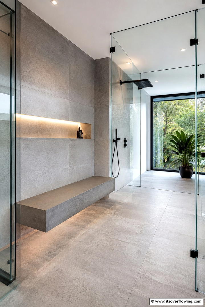 Minimalist Floating Bench - 30 Shower Bench Ideas for Functional Bathroom Designs