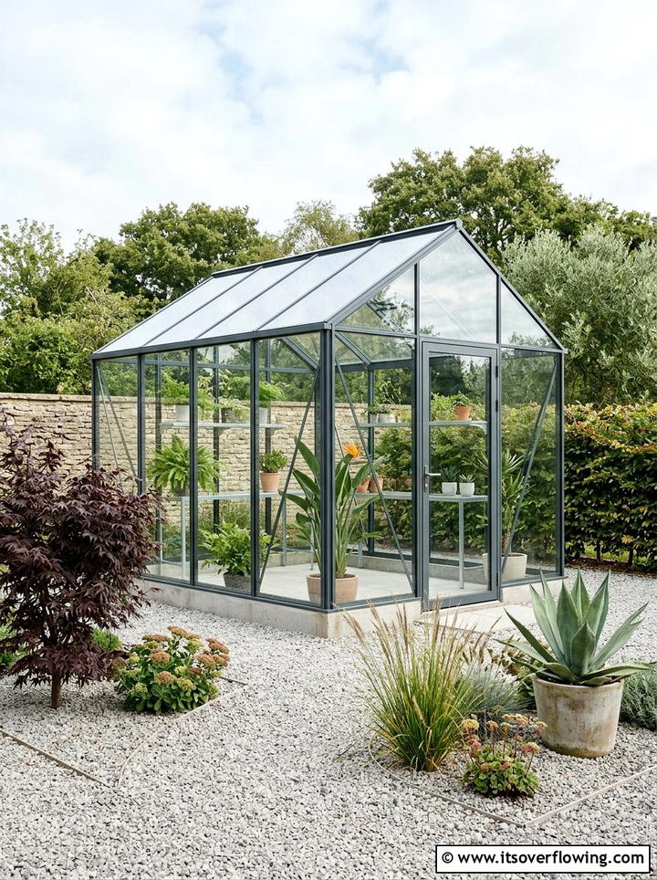 Minimalist Glass Greenhouse - 25 backyard ideas with greenhouse