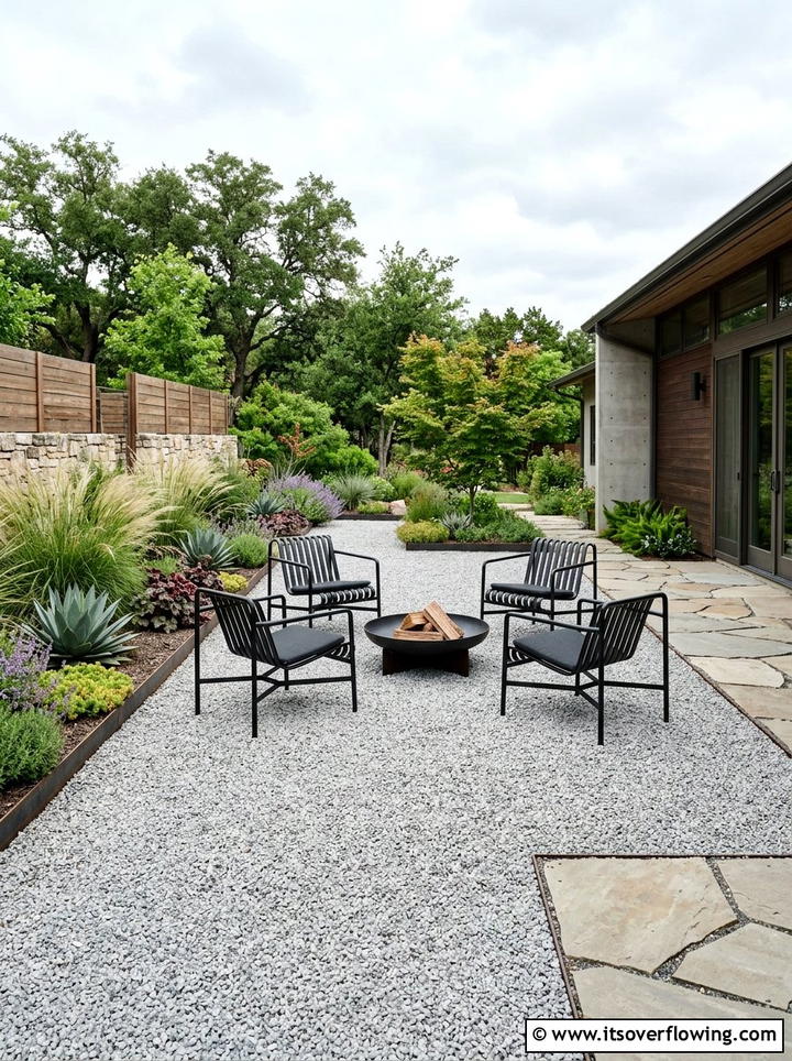 Minimalist Gravel Terrace - 25 backyard ideas for rental homes