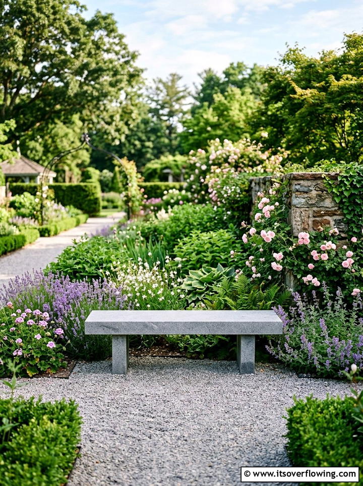 Minimalist Gray Stone Bench - 25 front porch ideas with bench seating