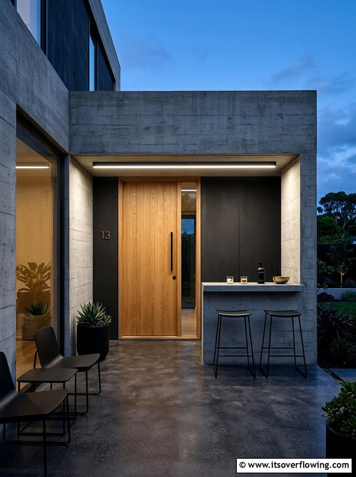 Minimalist LED Porch Bar - 25 front porch ideas with motion lights