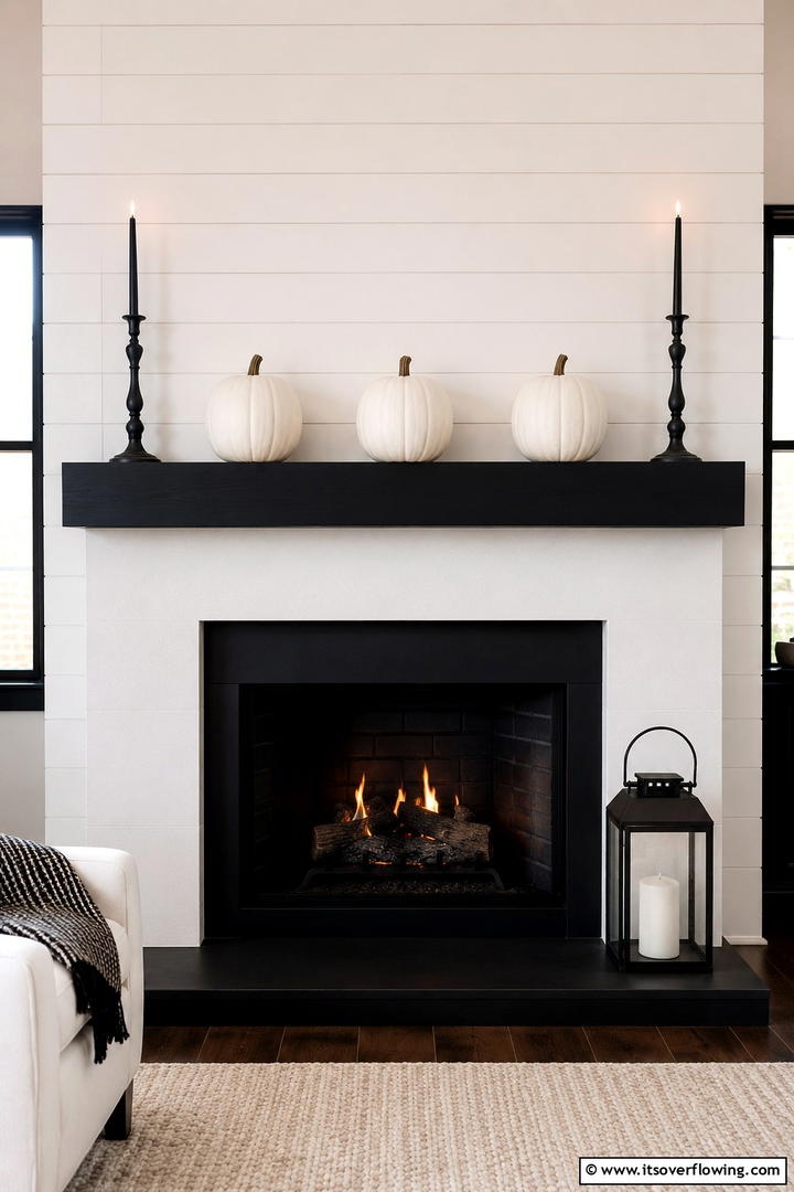 Minimalist Modern Autumn - 50 Fall Fireplace Decor Ideas to Warm Autumn Gatherings