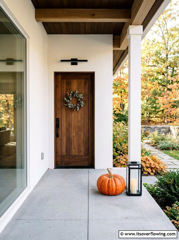 Minimalist Modern Fall Entrance - 25 front porch ideas with fall decor
