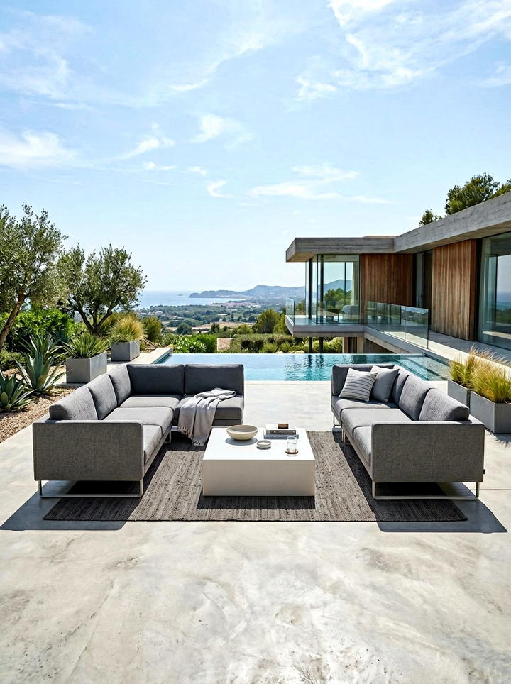 Minimalist Outdoor Lounge - 25 backyard decorating ideas with centerpiece tables