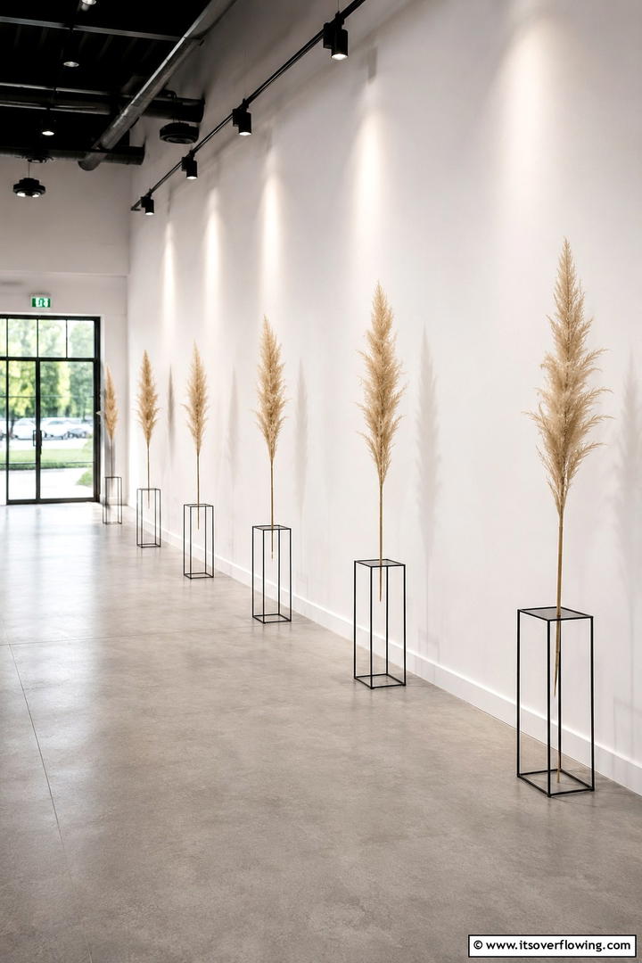 Minimalist Pampas Decorative Touches - 30 Pampas Grass Wedding Decor Ideas for Boho Chic Vibes
