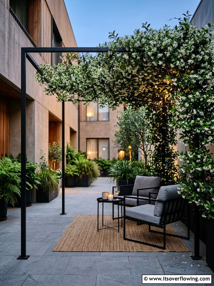 Minimalist Pergola With Star Jasmine - 25 garden design ideas with pergola and vines
