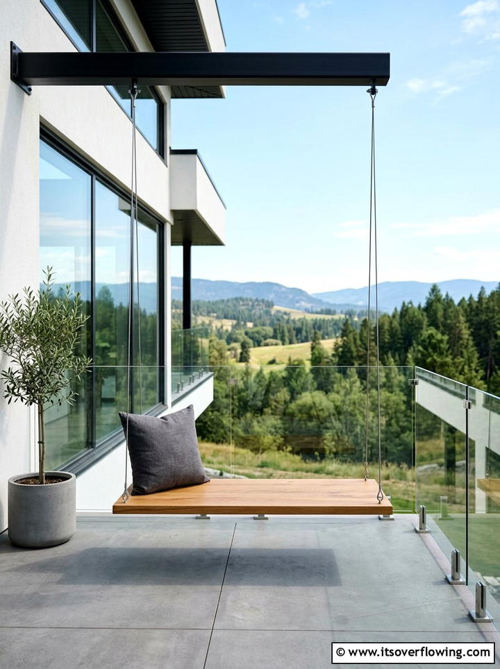 Minimalist Porch Swing - 25 front porch ideas with hanging chair