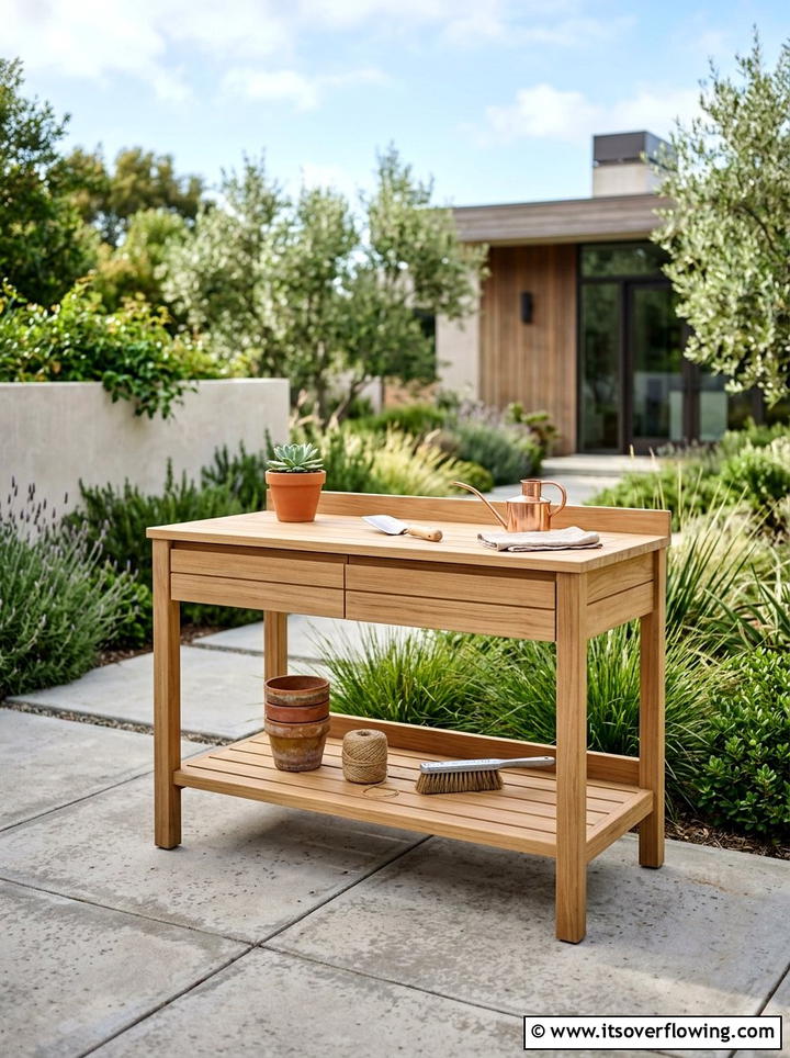 Minimalist Potting Bench - 25 garden ideas with potting bench