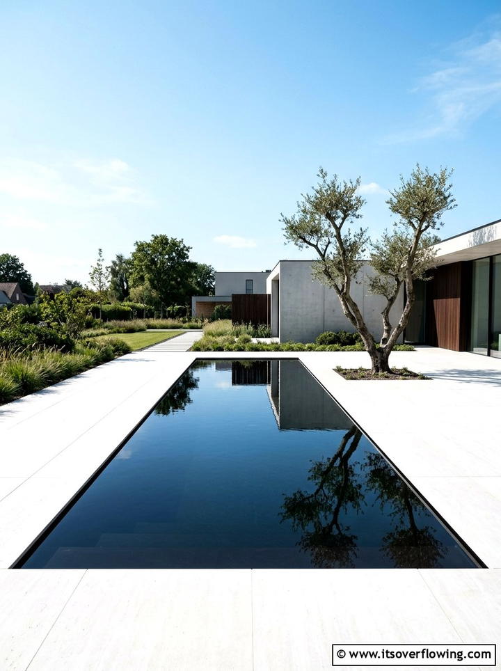 Minimalist Reflecting Pool - 25 backyard ideas with pond
