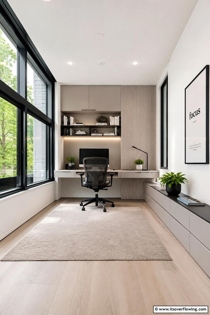 Minimalist Sunlit Office - 30 Small Sunroom Ideas for Bright, Multi-Functional Spaces