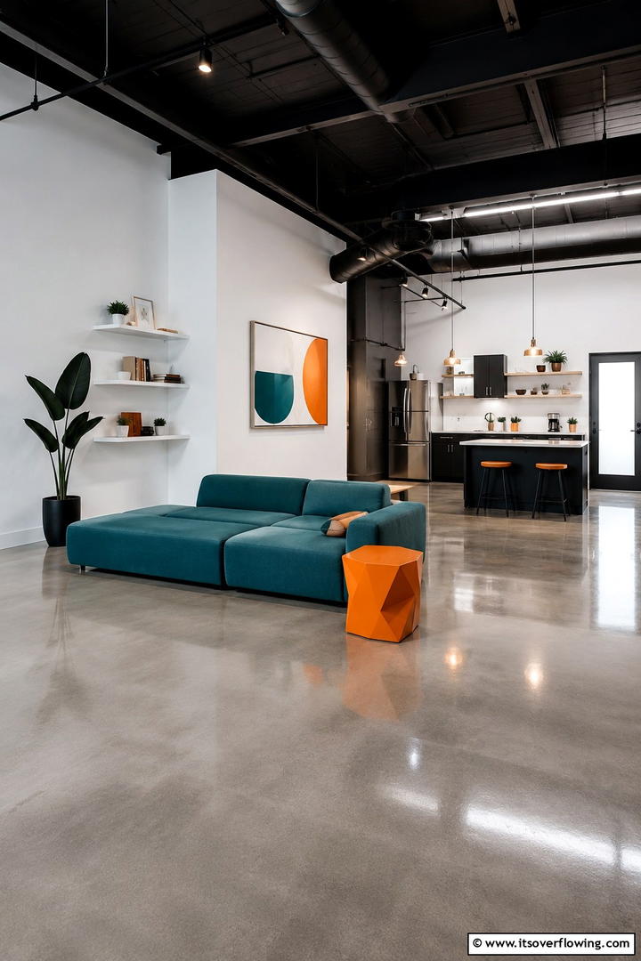 Minimalist Teal and Orange Studio - 30 Teal & Orange Room Color Schemes for Vibrant Home Decor
