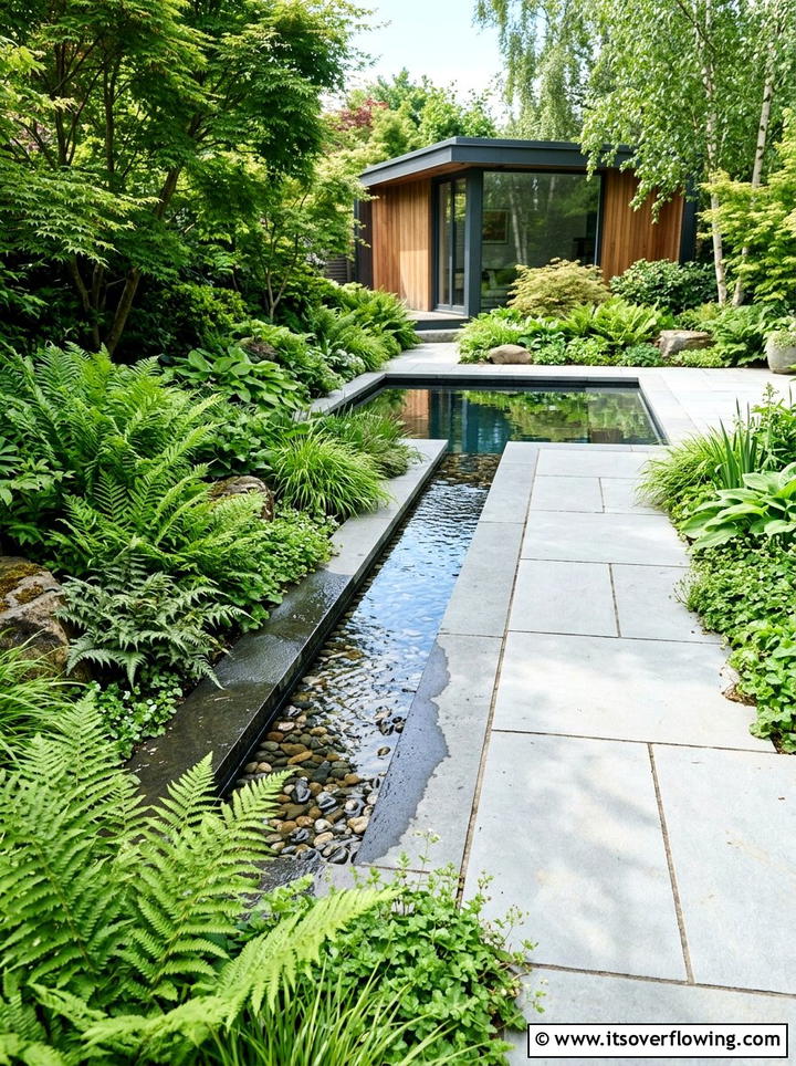 Minimalist Water Feature - 25 garden decor ideas for modern gardens