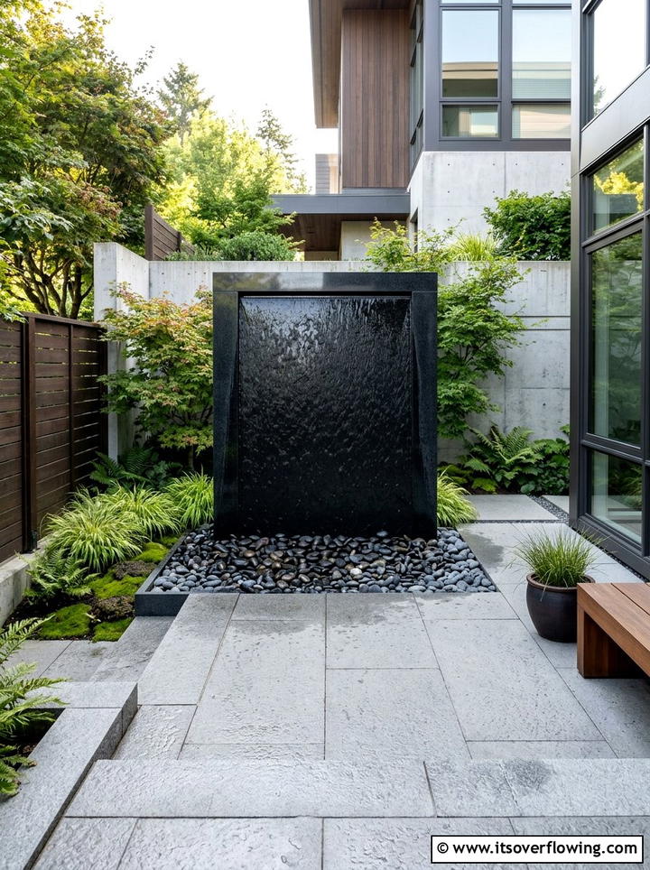 Minimalist Water Feature - 25 garden design ideas for contemporary courtyards
