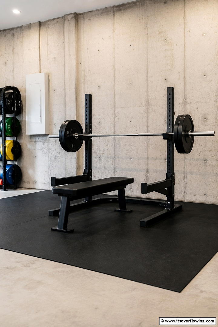 Minimalist Weightlifting Area - 30 Small Home Gym Ideas for Compact Fitness Spaces