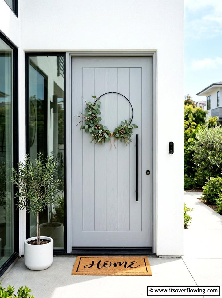 Minimalist Wreath - 25 front porch decor ideas with modern minimal look